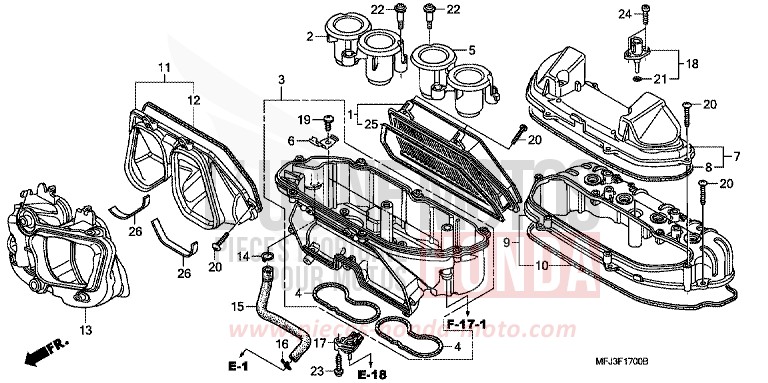 LUFTFILTER von CBR600RR ABS GRAPHITE BLACK (NHB01KA) von 2010